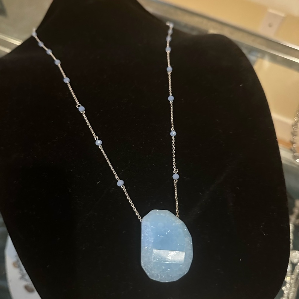 Elegant Blue Stone Necklace